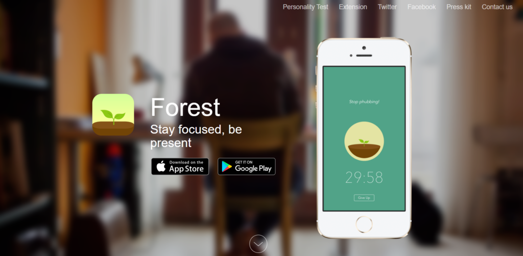 Screenshot of the Forest Homepage